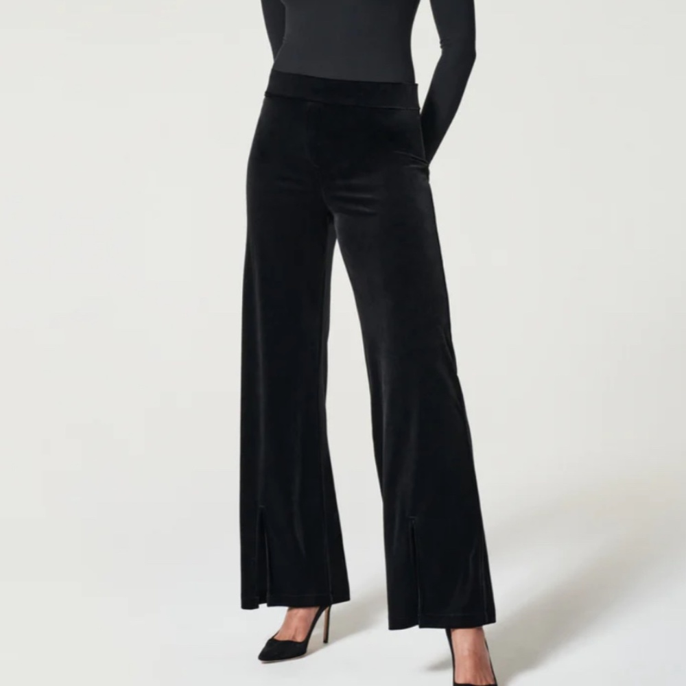 Spanx Velvet Split Hem Wide Leg Pant